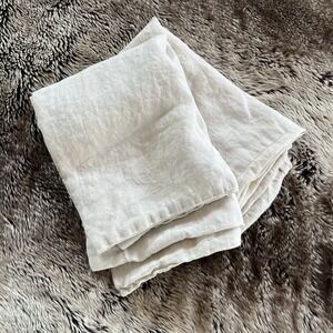 West Elm Pure Flax Linen Pillowcases Set of 2 Beige